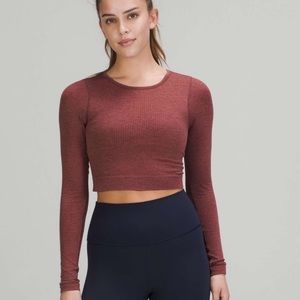 Lululemon Ebb to Street long sleeve smoky red size 14 worn only a couple times